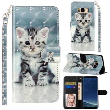 Kitten Cat 3D Leather Phone Holster Wallet Case for Samsung Galaxy S8