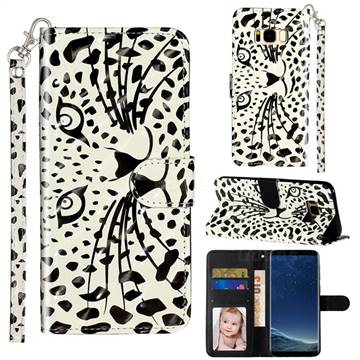 Leopard Panther 3D Leather Phone Holster Wallet Case for Samsung Galaxy S8