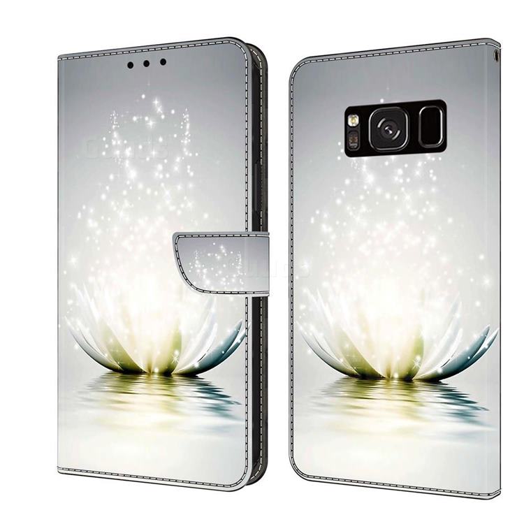 Flare lotus Crystal PU Leather Protective Wallet Case Cover for Samsung Galaxy S8