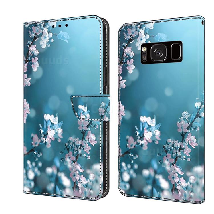 Plum Blossom Crystal PU Leather Protective Wallet Case Cover for Samsung Galaxy S8