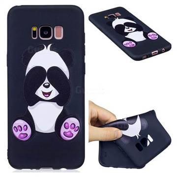 Lovely Panda 3D Embossed Relief Black Soft Back Cover for Samsung Galaxy S8 Plus S8+