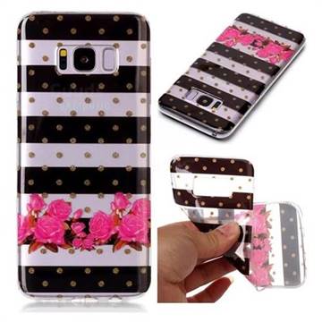 Striped Flowers Super Clear Soft TPU Back Cover for Samsung Galaxy S8 Plus S8+