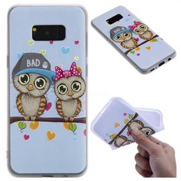 Couple Owls 3D Relief Matte Soft TPU Back Cover for Samsung Galaxy S8 Plus S8+
