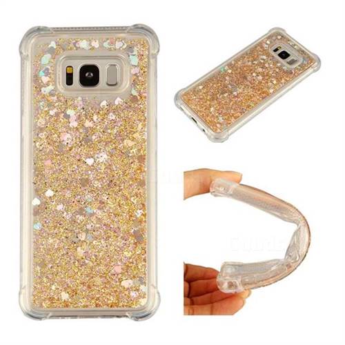 Dynamic Liquid Glitter Sand Quicksand Star TPU Case for Samsung Galaxy S8 Plus S8+ - Diamond Gold