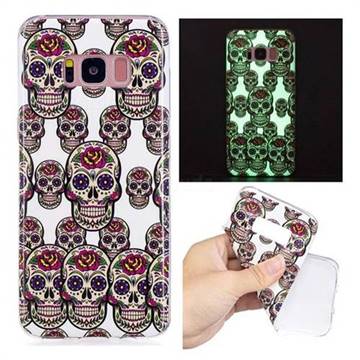 Flower Skull Noctilucent Soft TPU Back Cover for Samsung Galaxy S8 Plus S8+