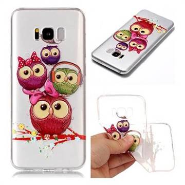 Bird Owl Family Super Clear Varnish Soft TPU Back Cover for Samsung Galaxy S8 Plus S8+