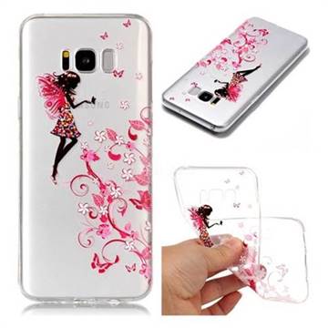 Flower Angel Super Clear Varnish Soft TPU Back Cover for Samsung Galaxy S8 Plus S8+