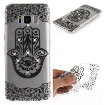 Black Palm Flower Super Clear Diamond Soft TPU Back Cover for Samsung Galaxy S8 Plus S8+