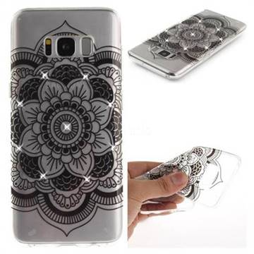 Black Sunflower Super Clear Diamond Soft TPU Back Cover for Samsung Galaxy S8 Plus S8+