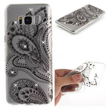 Peacock Flowers Super Clear Diamond Soft TPU Back Cover for Samsung Galaxy S8 Plus S8+
