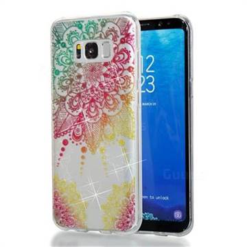 Colorful Datura Flower Flash Powder Super Clear Soft Back Cover for Samsung Galaxy S8 Plus S8+
