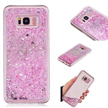 Glitter Sand Mirror Quicksand Dynamic Liquid Star TPU Case for Samsung Galaxy S8 Plus S8+ - Cherry Pink