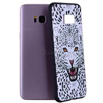 Snow Leopard 3D Embossed Relief Black Soft Back Cover for Samsung Galaxy S8 Plus S8+
