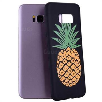 Big Pineapple 3D Embossed Relief Black Soft Back Cover for Samsung Galaxy S8 Plus S8+