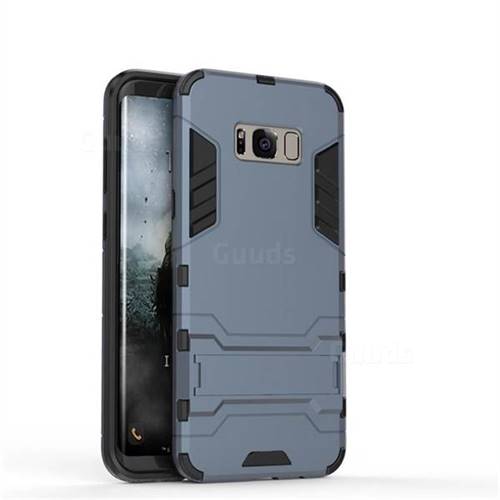 Armor Premium Tactical Grip Kickstand Shockproof Dual Layer Rugged Hard Cover for Samsung Galaxy S8 Plus S8+ - Navy