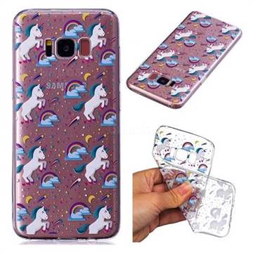 Rainbow Running Unicorn Super Clear Soft TPU Back Cover for Samsung Galaxy S8 Plus S8+
