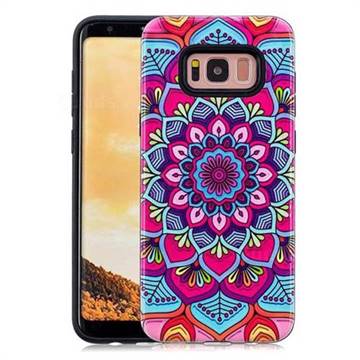 Datura Flowers Pattern 2 in 1 PC + TPU Glossy Embossed Back Cover for Samsung Galaxy S8 Plus S8+