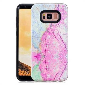 Pink Marble Pattern 2 in 1 PC + TPU Glossy Embossed Back Cover for Samsung Galaxy S8 Plus S8+