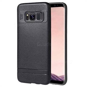 Litchi Grain Silicon Soft Phone Case for Samsung Galaxy S8 Plus S8+ - Black