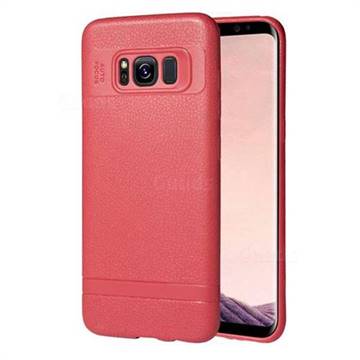 Litchi Grain Silicon Soft Phone Case for Samsung Galaxy S8 Plus S8+ - Red