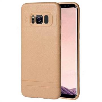 Litchi Grain Silicon Soft Phone Case for Samsung Galaxy S8 Plus S8+ - Beige