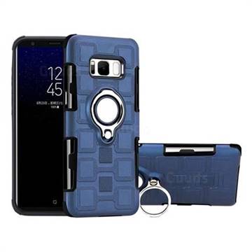 Ice Cube Shockproof PC + Silicon Invisible Ring Holder Phone Case for Samsung Galaxy S8 Plus S8+ - Royal Blue