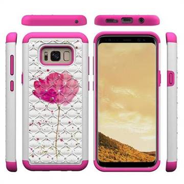 Watercolor Studded Rhinestone Bling Diamond Shock Absorbing Hybrid Defender Rugged Phone Case Cover for Samsung Galaxy S8 Plus S8+