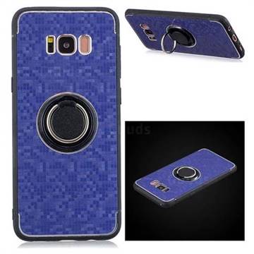 Luxury Mosaic Metal Silicone Invisible Ring Holder Soft Phone Case for Samsung Galaxy S8 Plus S8+ - Blue