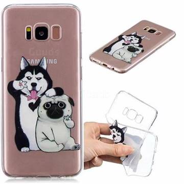 Selfie Dog Clear Varnish Soft Phone Back Cover for Samsung Galaxy S8 Plus S8+