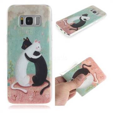 Black and White Cat IMD Soft TPU Cell Phone Back Cover for Samsung Galaxy S8 Plus S8+