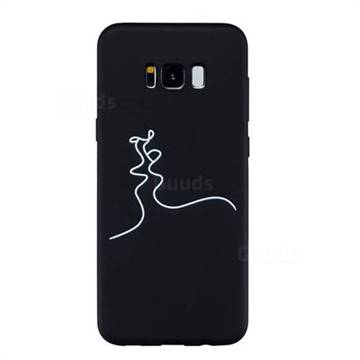 Kiss Stick Figure Matte Black TPU Phone Cover for Samsung Galaxy S8 Plus S8+