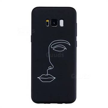 Half face Stick Figure Matte Black TPU Phone Cover for Samsung Galaxy S8 Plus S8+