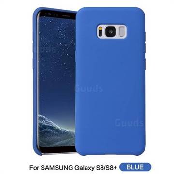 Howmak Slim Liquid Silicone Rubber Shockproof Phone Case Cover for Samsung Galaxy S8 Plus S8+ - Sky Blue
