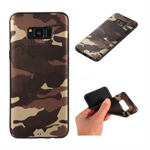 Camouflage Soft TPU Back Cover for Samsung Galaxy S8 Plus S8+ - Gold Coffee