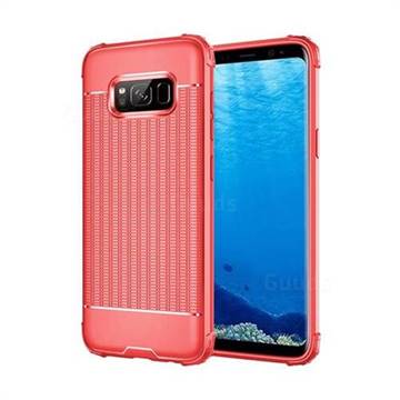 Luxury Shockproof Rubik Cube Texture Silicone TPU Back Cover for Samsung Galaxy S8 Plus S8+ - Red