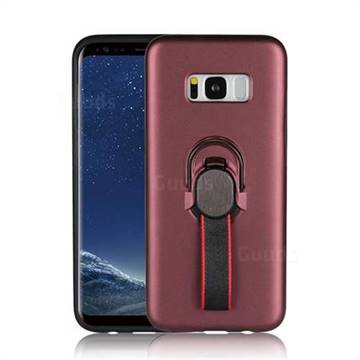 Raytheon Multi-function Ribbon Stand Back Cover for Samsung Galaxy S8 Plus S8+ - Wine Red