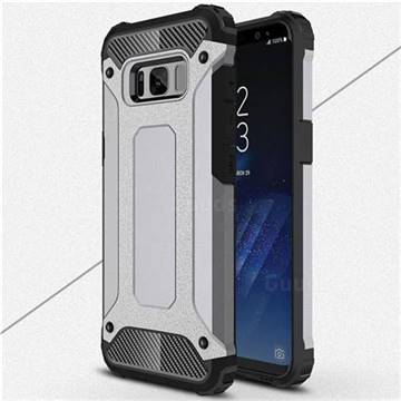 King Kong Armor Premium Shockproof Dual Layer Rugged Hard Cover for Samsung Galaxy S8 Plus S8+ - Silver Grey