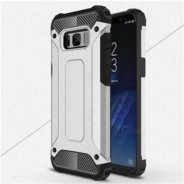 King Kong Armor Premium Shockproof Dual Layer Rugged Hard Cover for Samsung Galaxy S8 Plus S8+ - Technology Silver