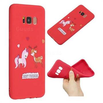 Unicorn Deer Anti-fall Frosted Relief Soft TPU Back Cover for Samsung Galaxy S8 Plus S8+
