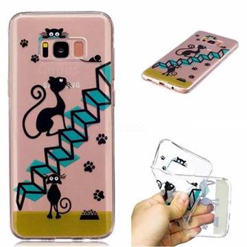 Stair Cat Super Clear Soft TPU Back Cover for Samsung Galaxy S8 Plus S8+