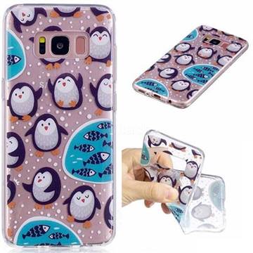 Penguin and Fish Super Clear Soft TPU Back Cover for Samsung Galaxy S8 Plus S8+