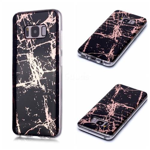 Black Galvanized Rose Gold Marble Phone Back Cover for Samsung Galaxy S8 Plus S8+