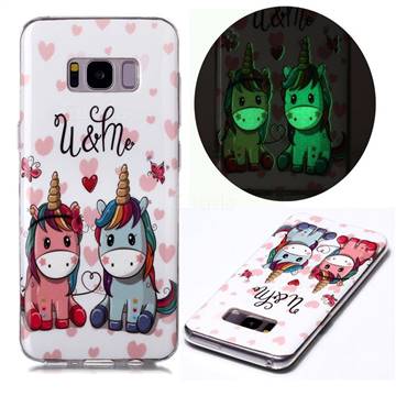 Couple Unicorn Noctilucent Soft TPU Back Cover for Samsung Galaxy S8 Plus S8+