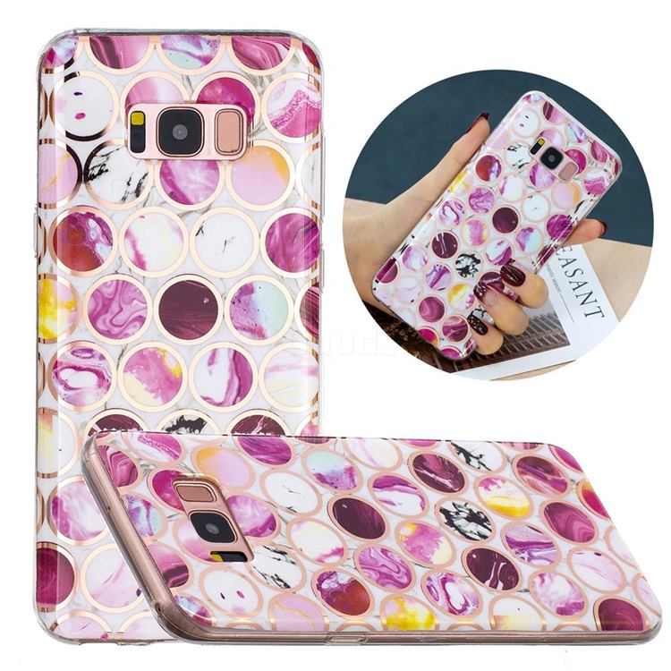 Round Puzzle Painted Marble Electroplating Protective Case for Samsung Galaxy S8 Plus S8+