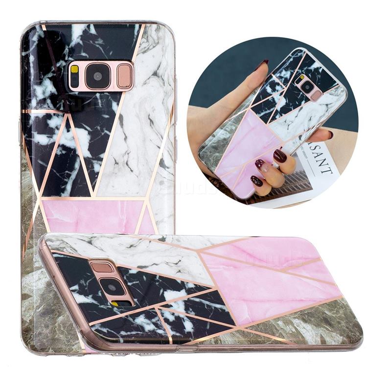 Pink and Black Painted Marble Electroplating Protective Case for Samsung Galaxy S8 Plus S8+