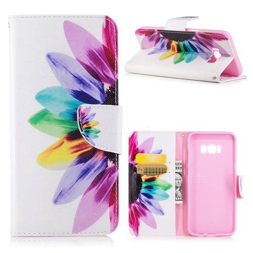 Seven-color Flowers Leather Wallet Case for Samsung Galaxy S8 Plus S8+