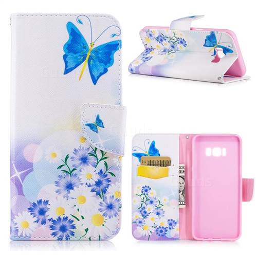 Butterflies Flowers Leather Wallet Case for Samsung Galaxy S8 Plus S8+