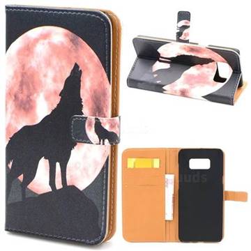 Moon Wolf Leather Wallet Case for Samsung Galaxy S8+ S8 Plus