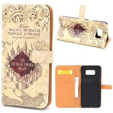 The Marauders Map Leather Wallet Case for Samsung Galaxy S8+ S8 Plus