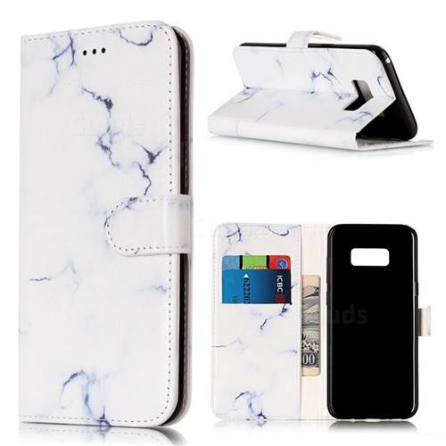 Soft White Marble PU Leather Wallet Case for Samsung Galaxy S8 Plus S8+